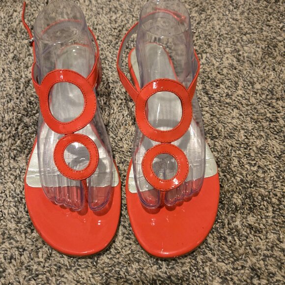 Boden Orange Patent Leather Thong Sandals 41/9.5 - Picture 3 of 9